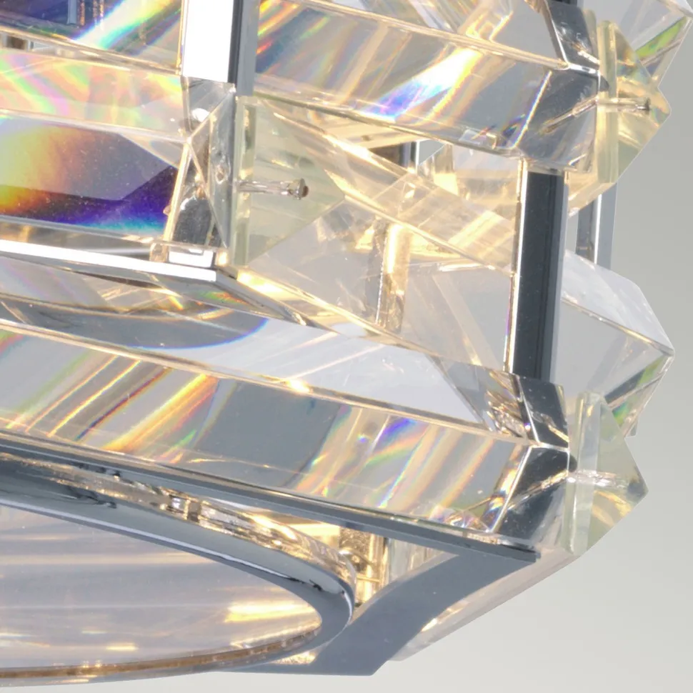 Deckenlampe Kristall Metall rund Ø48cm E27 BERSIVA