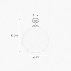 Deckenlampe Kugel Ø 24 cm Messing Glas E27 in Bronze Weiß
