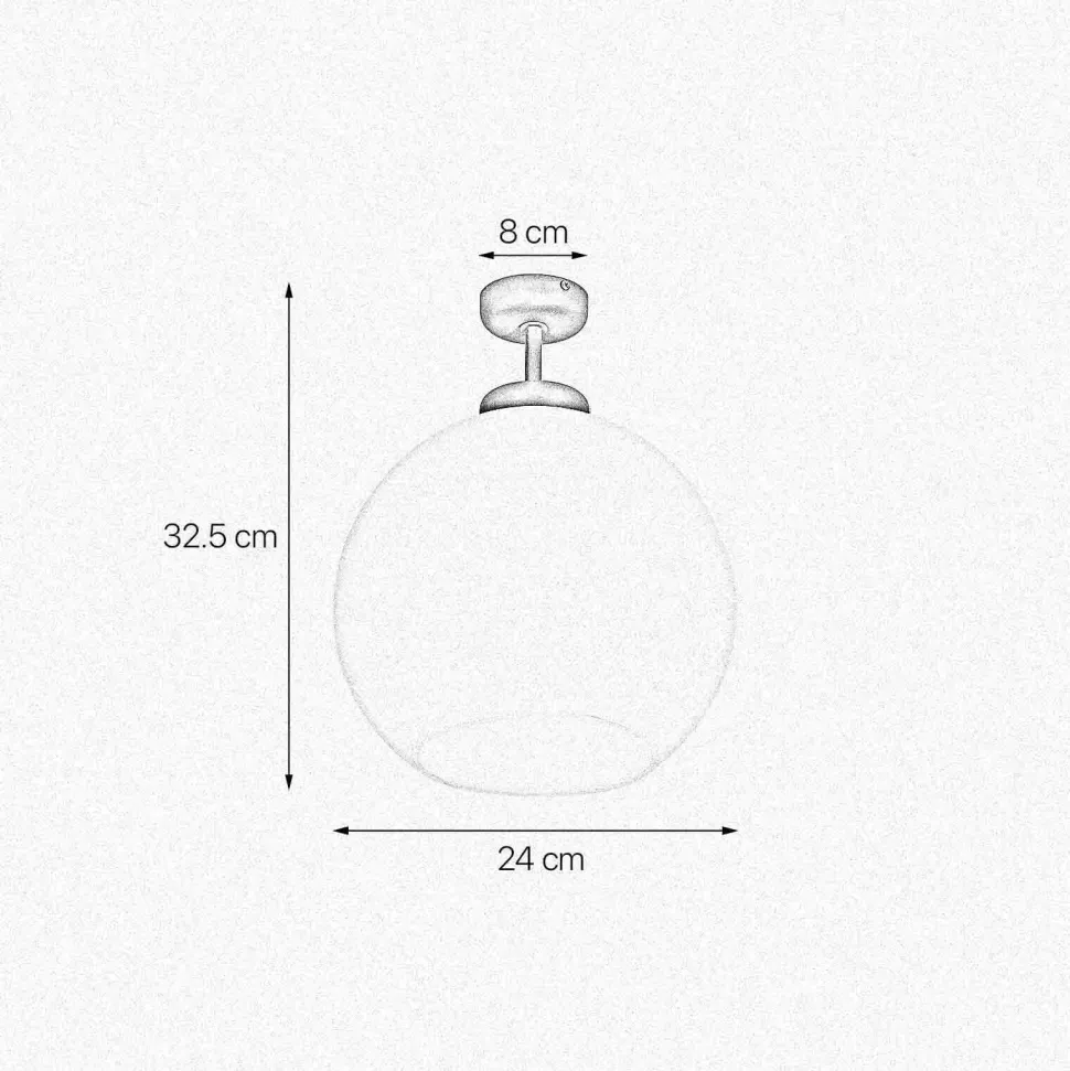 Deckenlampe Kugel Ø 24 cm Messing Glas E27 in Bronze Weiß