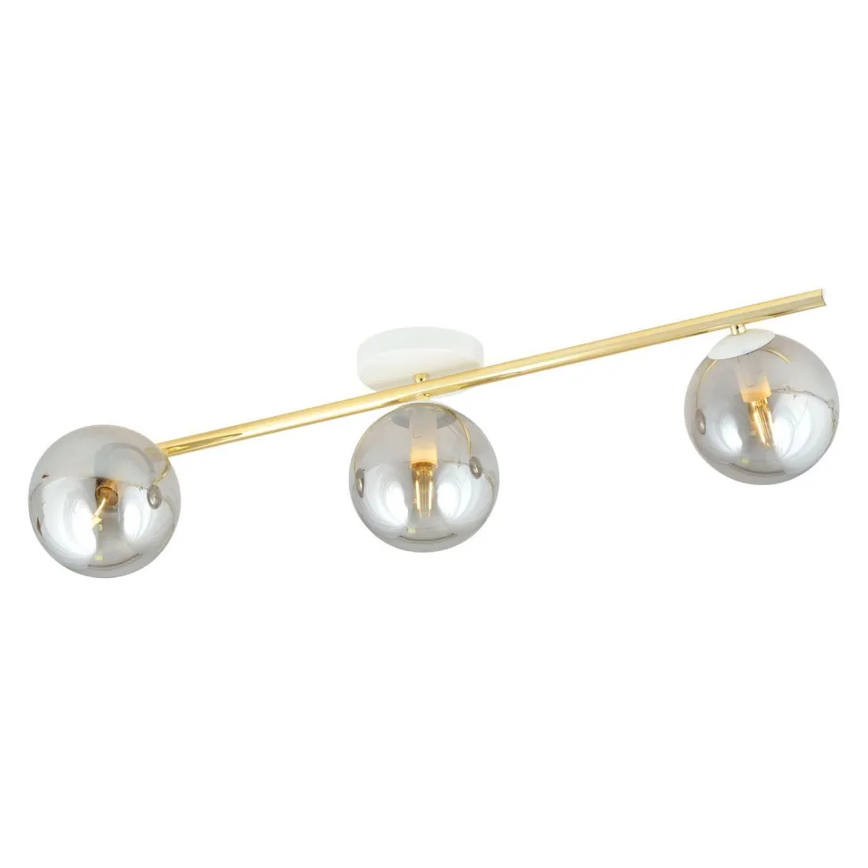 Deckenlampe Kugel Schirme Rauchglas Metall LUISELLA