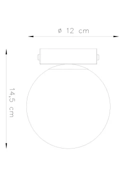 Deckenlampe Kugelschirm Ø 12 cm Weiß Schwarz G9 Glas
