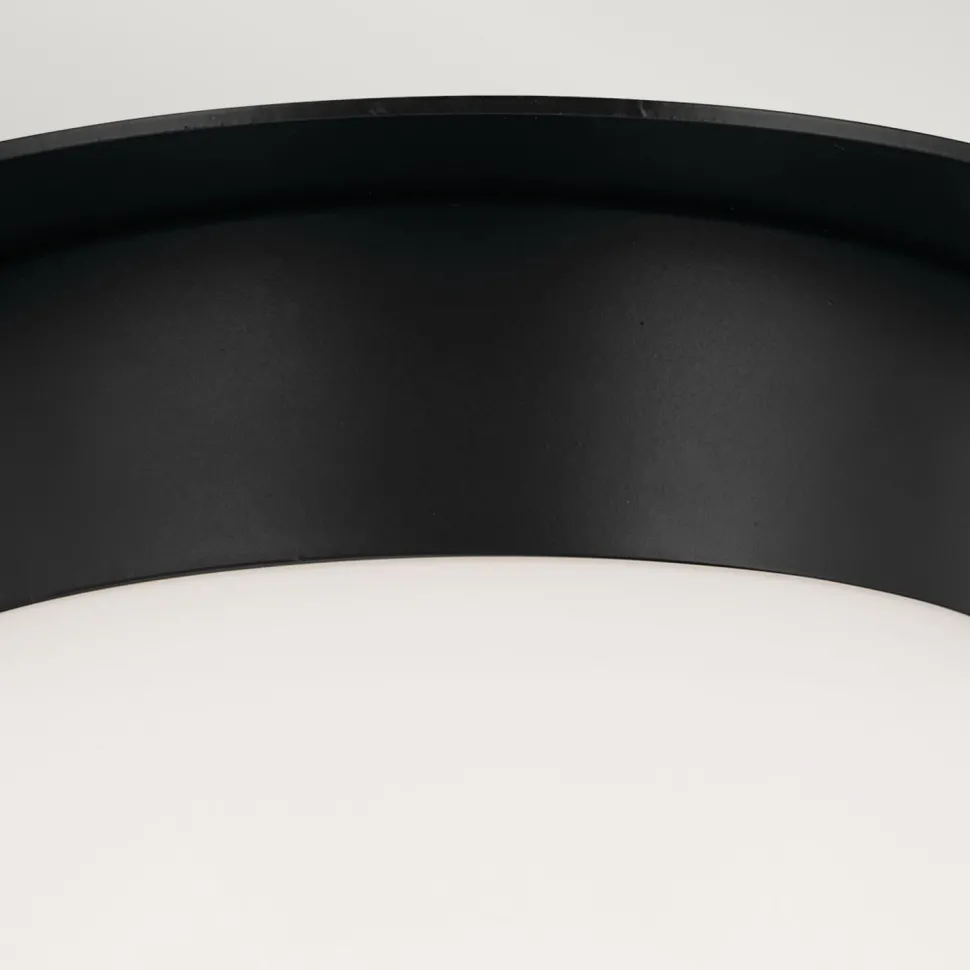 Deckenlampe Kugelschirm Glas Metall Ø 20,3 cm Schwarz Weiß E27