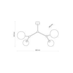 Deckenlampe Kugelschirm Schwarz Weiß Metall Glas