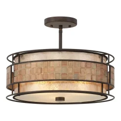 Deckenlampe LARA Kupfer Creme 3-flmg Leuchte Ø46cm