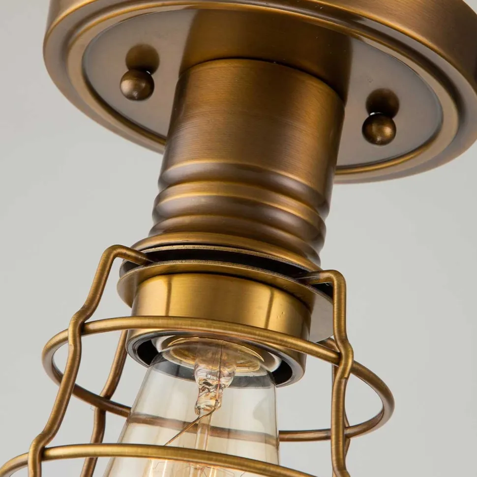 Deckenlampe Messing Antik D: 14,5 cm klein aus Metall E27