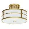 Deckenlampe Messing Creme 3x E27 Ø 34 cm rund SHOJI