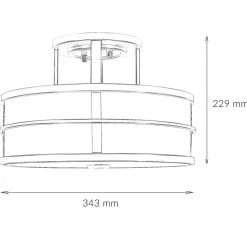 Deckenlampe Messing Creme 3x E27 Ø 34 cm rund SHOJI