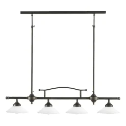 Deckenlampe Messing Glas E27 B: 95 cm höhenverstellbar