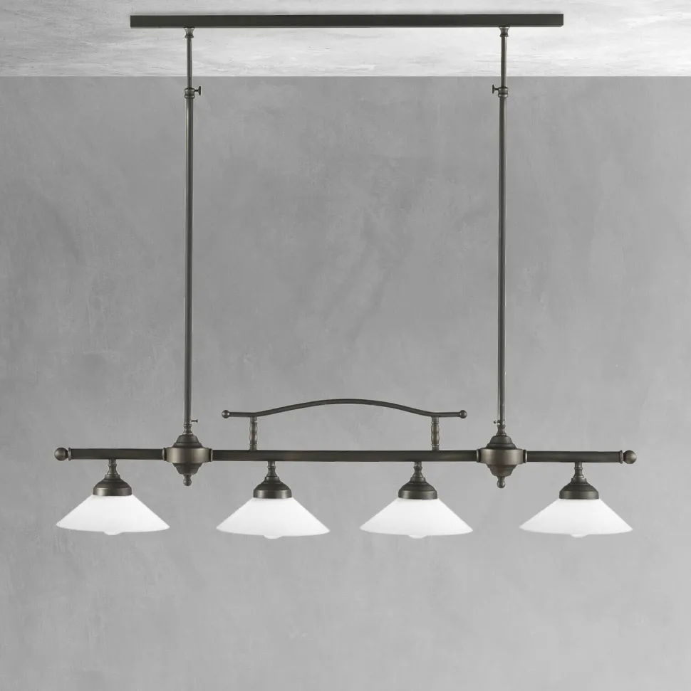 Deckenlampe Messing Glas E27 B: 95 cm höhenverstellbar