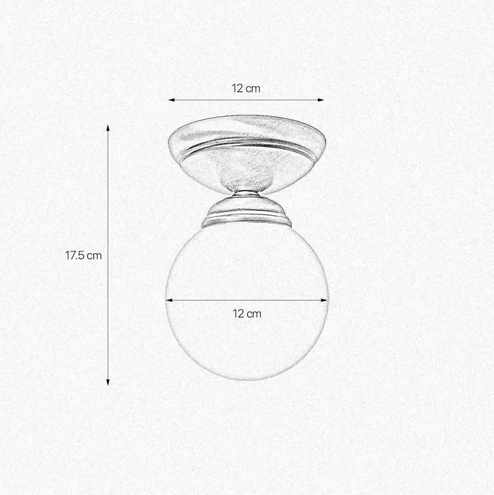 Deckenlampe Messing Glas E14 Ø 12 cm Kugel Schirm