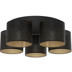 Deckenlampe Metall Ø58 cm E27 5-flmg Loft Schwarz Gold