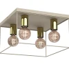 Deckenlampe Metall Beige Gold L:34 cm E27 Industrial