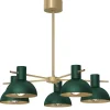Deckenlampe Metall Dunkelgrün Gold E27 5-flmg elegant
