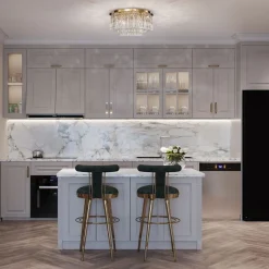 Deckenlampe Metall E14 45 cm breit in Gold rund INGA