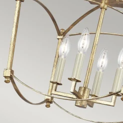 Deckenlampe Metall E14 36,5 cm breit in Antikgold