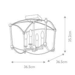 Deckenlampe Metall E14 36,5 cm breit in Antikgold