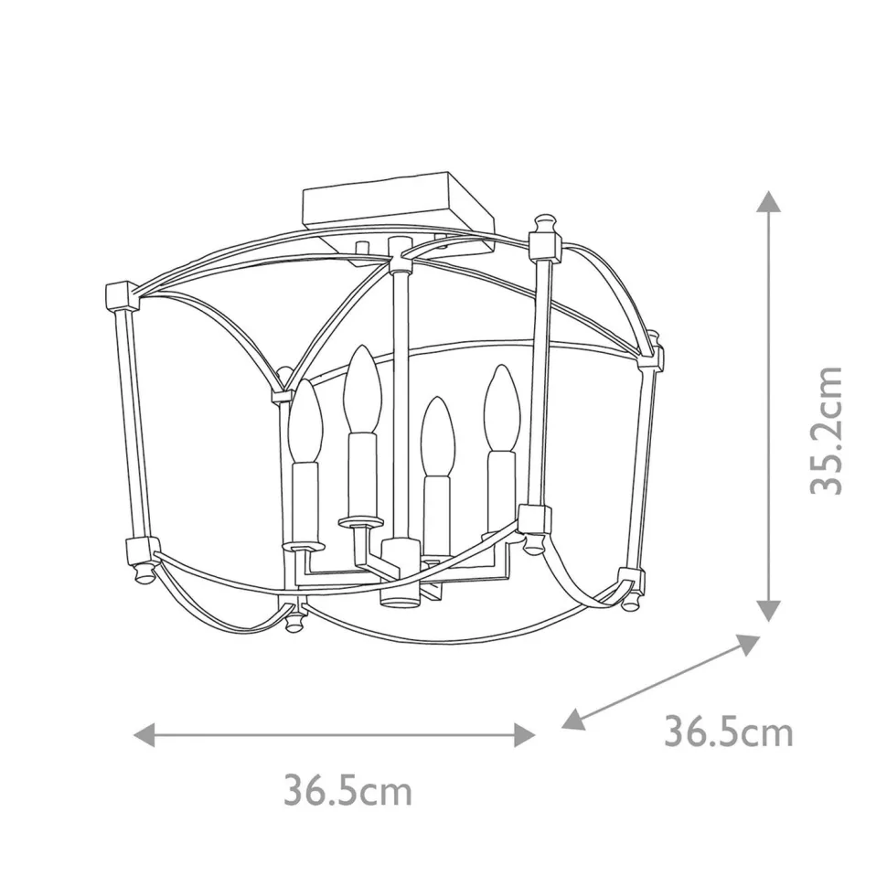 Deckenlampe Metall E14 36,5 cm breit in Antikgold