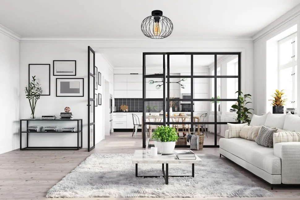 Deckenlampe Metall E27 rund Ø25 cm Schwarz Retro Design