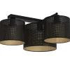 Deckenlampe Metall E27 Schwarz Gold 3-flammig L:43 cm