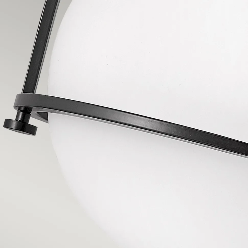 Deckenlampe Metall Glas Ø 28,2 cm rund Schwarz Weiß E27