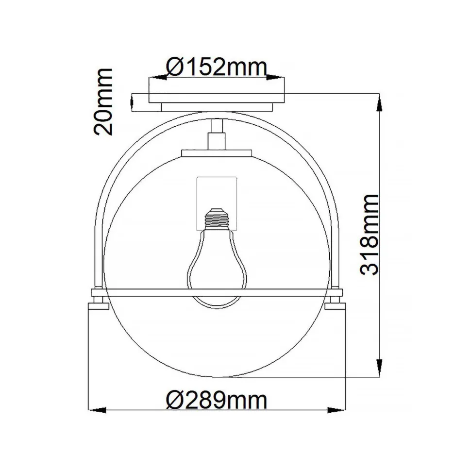 Deckenlampe Metall Glas Ø 28,2 cm rund Schwarz Weiß E27
