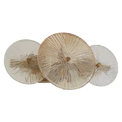 Deckenlampe Metall Glas B: 40 cm in Messing Bernstein Klar