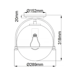 Deckenlampe Metall Glas D: 28,2 cm rund E27 SAGAR