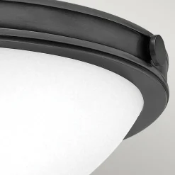 Deckenlampe Metall Glas D: 34,6 cm rund 2x E27