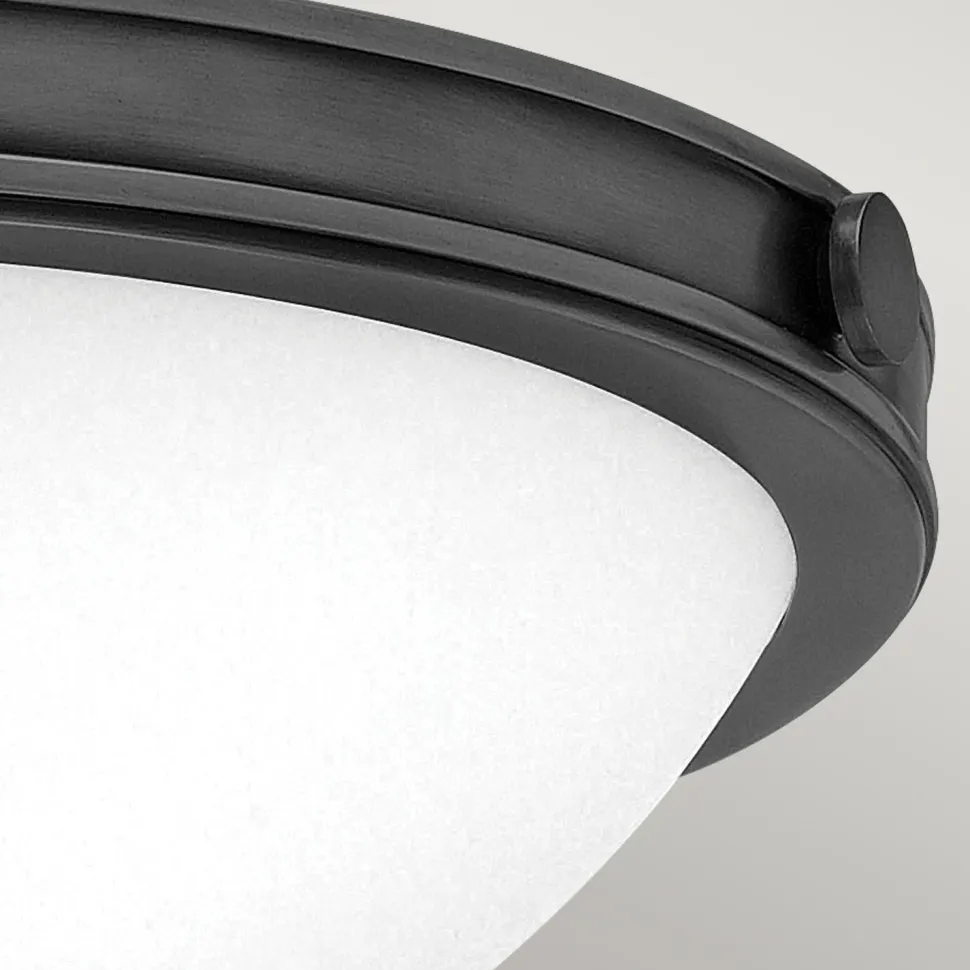 Deckenlampe Metall Glas D: 34,6 cm rund 2x E27