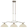 Deckenlampe Metall Glas in Bronze Creme 112 cm blendarm