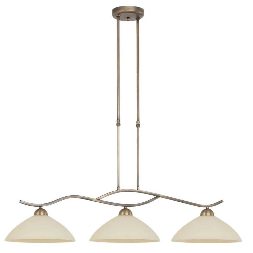 Deckenlampe Metall Glas in Bronze Creme 112 cm blendarm