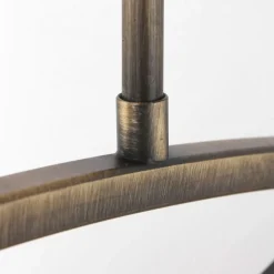 Deckenlampe Metall Glas in Bronze Creme 112 cm blendarm