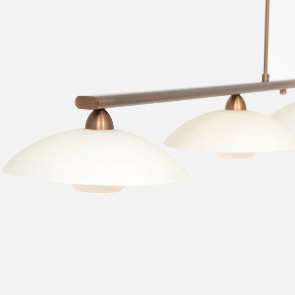 Deckenlampe Metall Glas in Bronze Creme inkl. G9 4-flmg