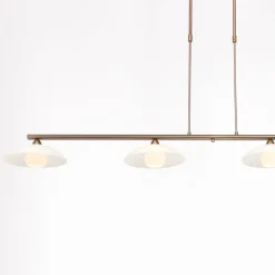 Deckenlampe Metall Glas in Bronze Creme inkl. G9 4-flmg