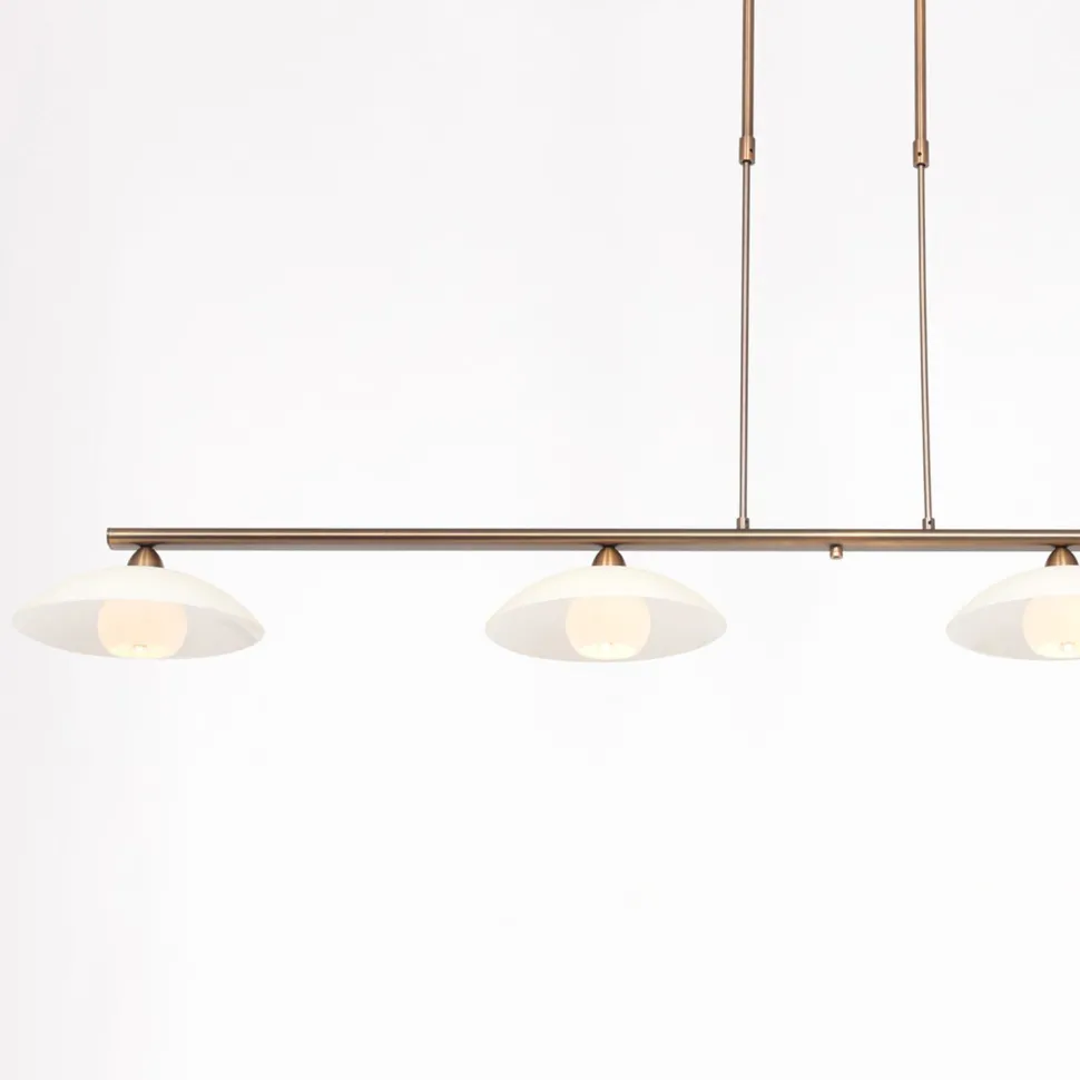 Deckenlampe Metall Glas in Bronze Creme inkl. G9 4-flmg