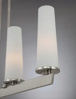 Deckenlampe Metall Glas Modern in Nickel Weiß LEDIBEL