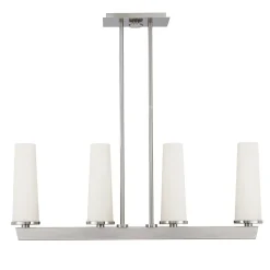 Deckenlampe Metall Glas Modern in Nickel Weiß LEDIBEL