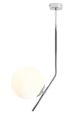 Deckenlampe Metall in Chrom Glas Kugel H:64 cm stilvoll