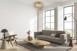 Deckenlampe Metall in Gold E27 Ø 40 cm rund Retro Design