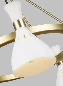 Deckenlampe Metall in Weiß Messing Ø81cm Retro