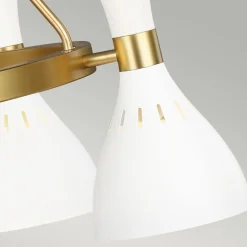 Deckenlampe Metall in Weiß Messing Ø81cm Retro