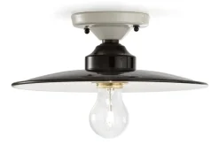 Deckenlampe Metall Keramik E27 Ø 25 cm Weiß Schwarz