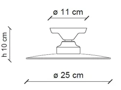 Deckenlampe Metall Keramik E27 Ø 25 cm Weiß Schwarz