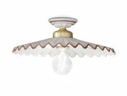 Deckenlampe Metall Keramik E27 D: 41 cm rund Landhaus