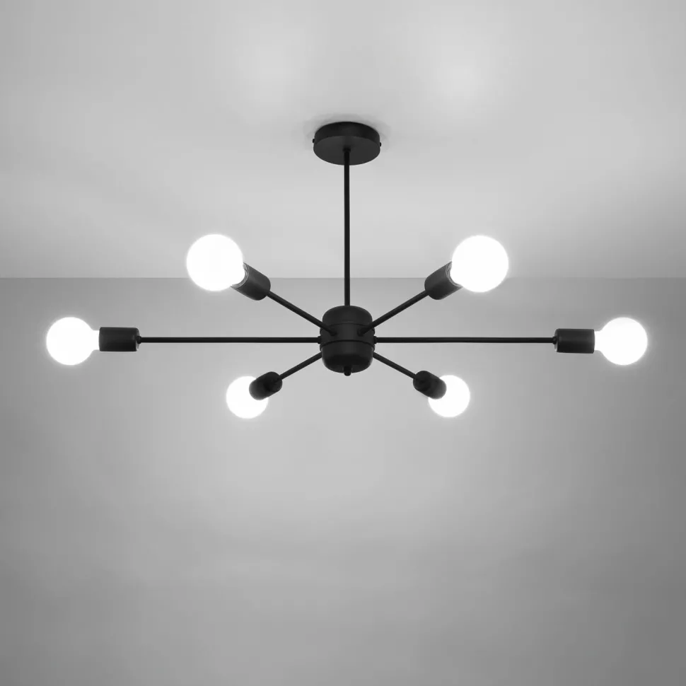 Deckenlampe Metall Retro 86,5 cm länglich 6-flammig