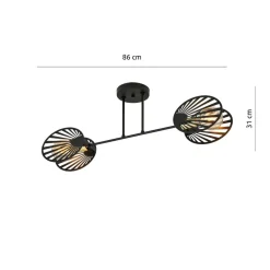 Deckenlampe Metall Schwarz 86 cm lang Modern CADMUS