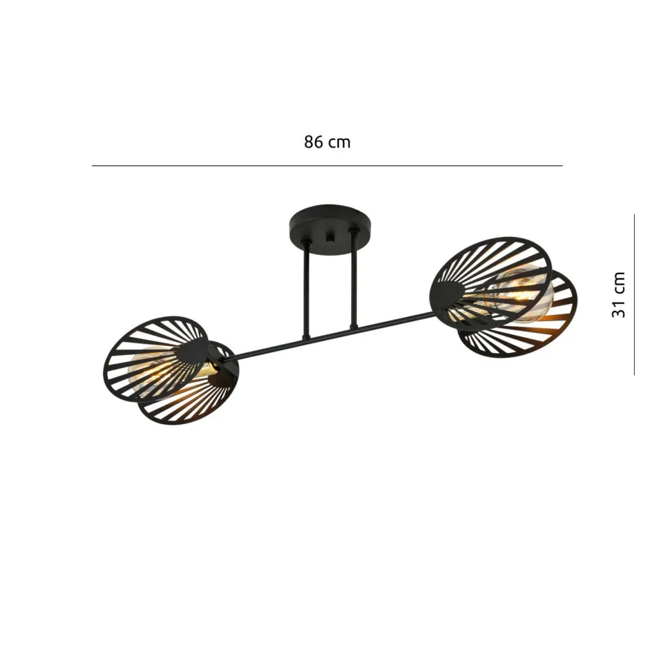 Deckenlampe Metall Schwarz 86 cm lang Modern CADMUS