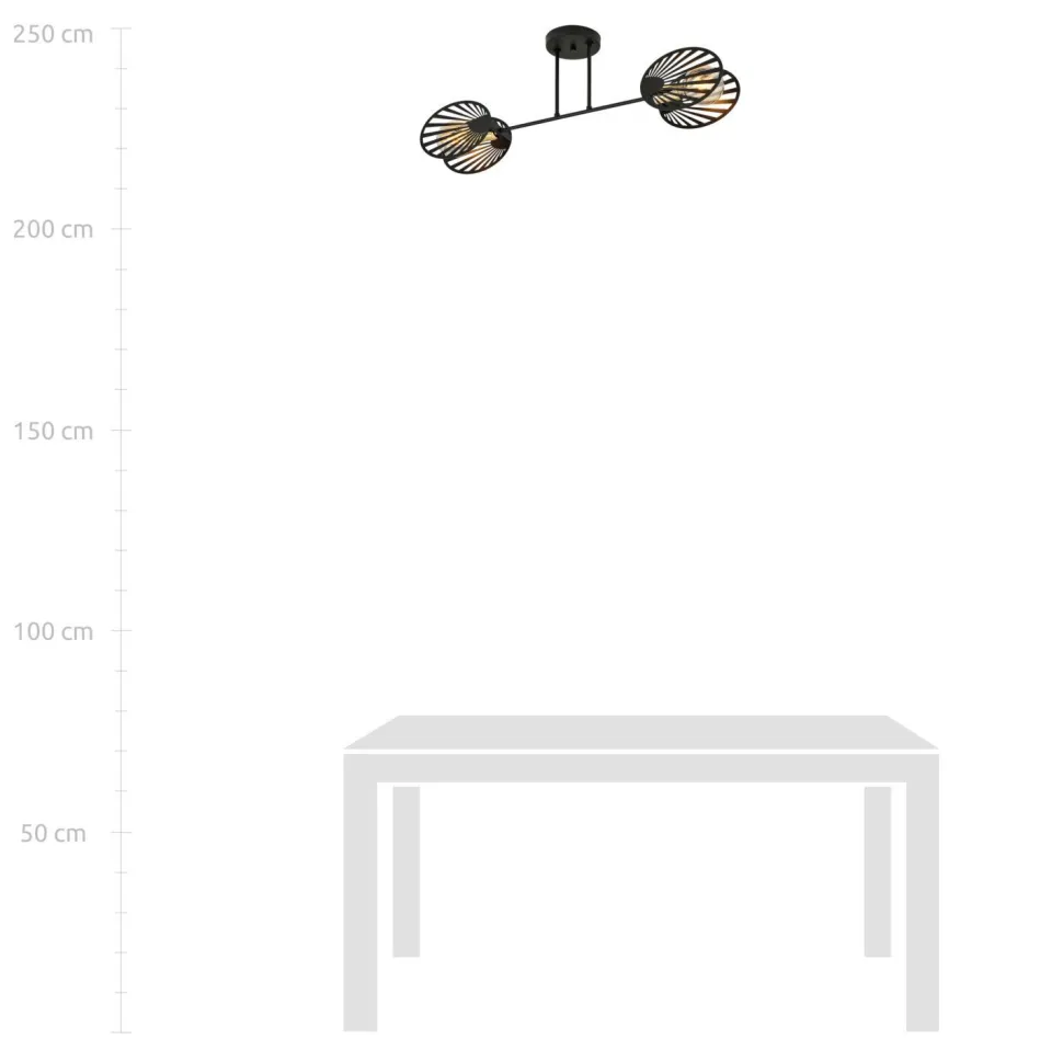 Deckenlampe Metall Schwarz 86 cm lang Modern CADMUS