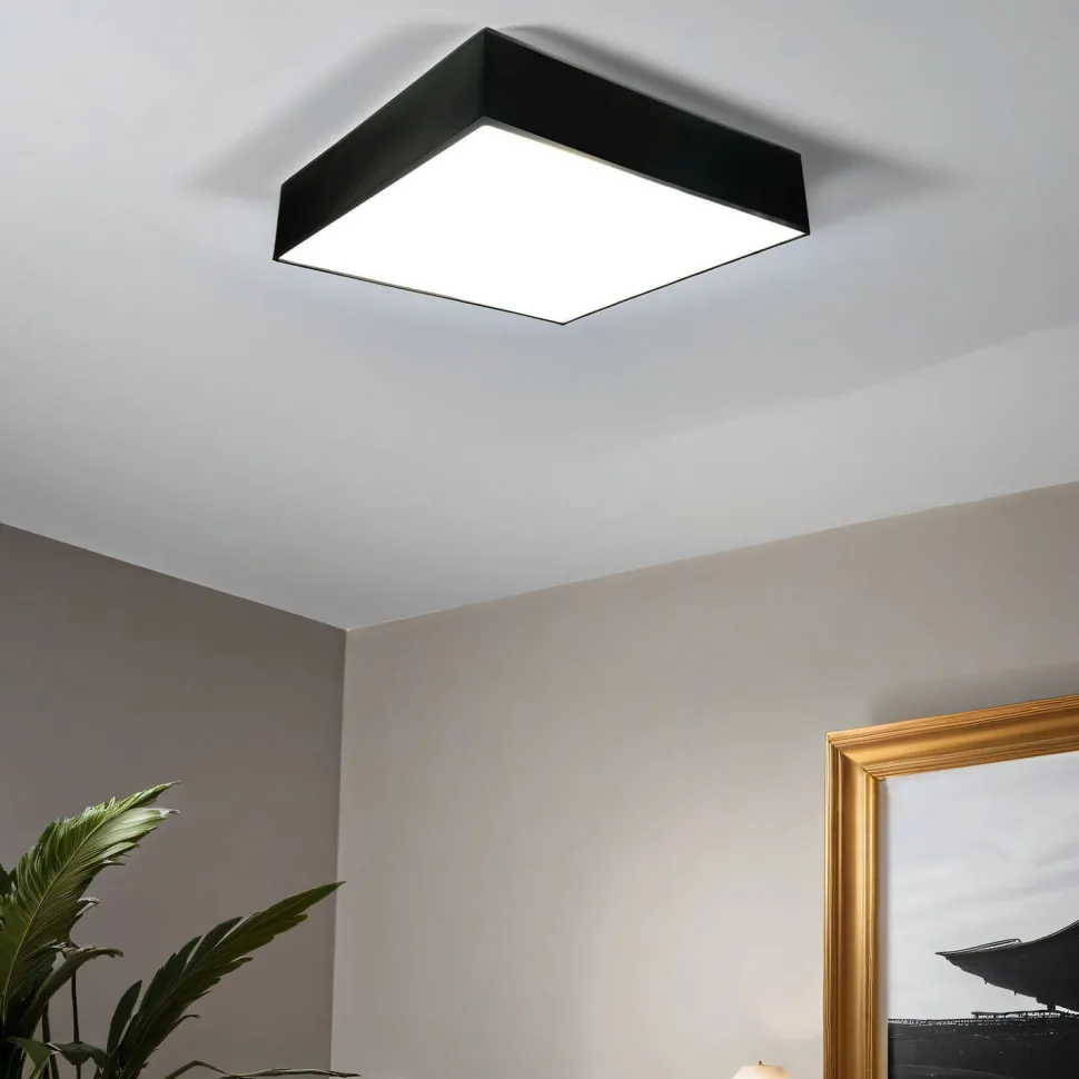 Deckenlampe Modern 55 cm breit Schwarz 4x E27 blendarm