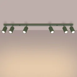 Deckenlampe Modern 117 cm lang GU10 6-flammig schwenkbar Grün